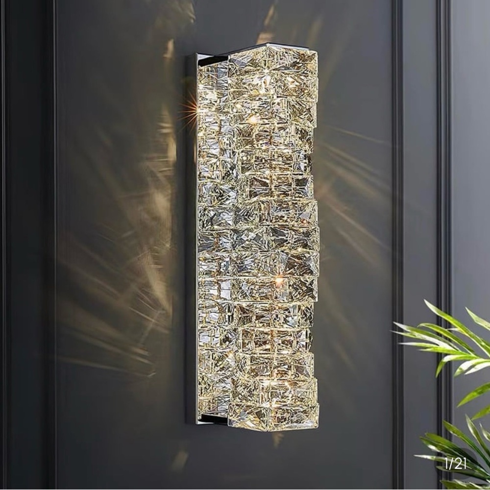 Source Unknown Crystal Wall Sconce